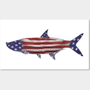 Tarpon American flag  USA Posters and Art